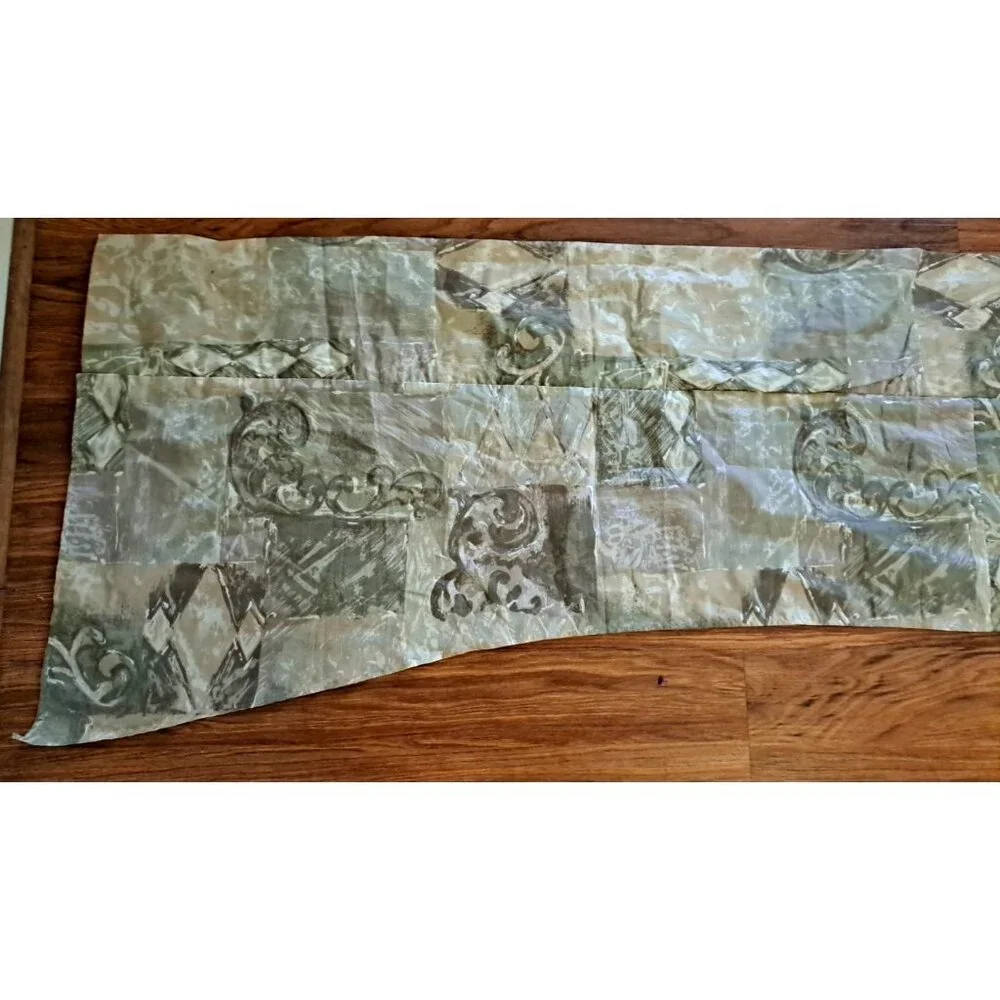 Vintage Arched Valance Beige Geometric Southwest Print Extra Long 110x24
